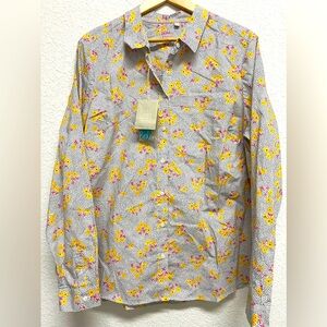 Boden Women’s The Classic Shirt White Floral Button Down Blouse 18 NWT